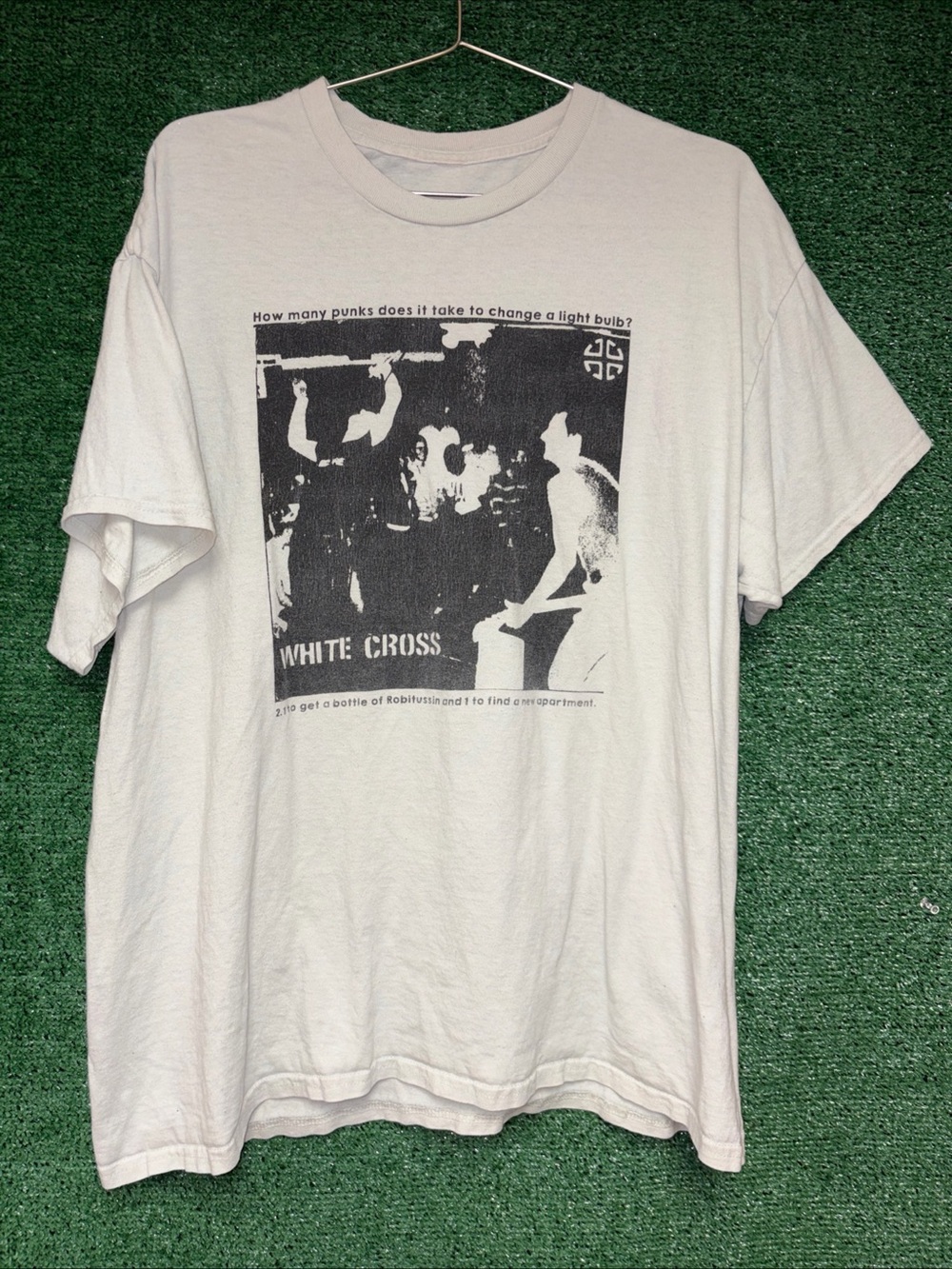 White Cross Vintage Y2K Shirt XL Punk Band